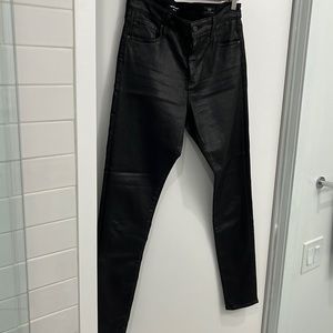 Brand new AG black leather jean Farrah jeans size 30